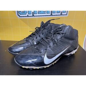 Nike Alpha Shark FastFlex Size 10.5 Black Mens Football Cleats 642770-001 EUC